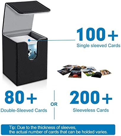 Mlikero 4 Pack Card Deck Box, Commander Deck Box Holds 400+ Single Sleeved Cards with 4 Dividers, Leather Magnetic Card Box Fit for MTG, TCG