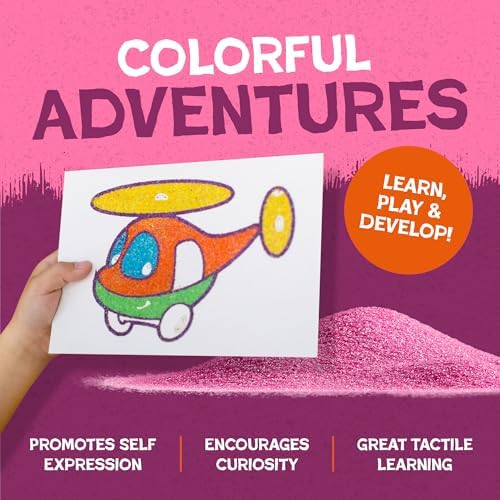 Hygloss Colored Sand for Crafts - 6 Assorted Colors Bags - 1 lb Vibrant Colorful Fine Sensory Play Sand Art Kits for Kids - Classroom Activities for Children 3 4 5 6 7 8 9 10 11 12 - Safe for Ages 3+