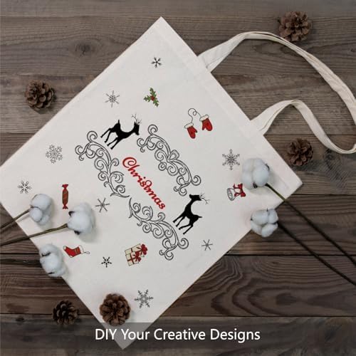 TOPDesign 12-Pack Economical 16"x15" Cotton Tote Bags, Lightweight Medium Reusable Grocery Shopping Cloth Bags, Suitable for DIY, Advertising, Promotion, Gift, Activity