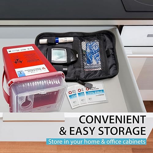 Sharps Containers for Home Use - 10 Pack, Needle Disposal, Sharps Disposal, Small Biohazard Containers - 1 Quart, Small Portable Container for Travel