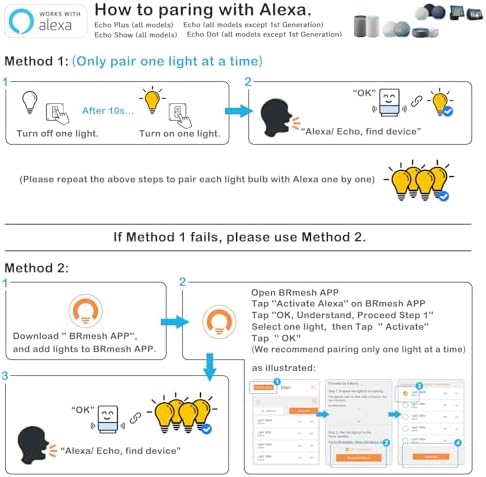 UCB Alexa Light Bulb 130W Equivalent, Smart Light Bulbs Warm White to Daylight Tunable, A19 E26 Bluetooth LED Bulbs Work with Alexa Only for Bedroom Kitchen Living Office No WiFi Required 4 Pack