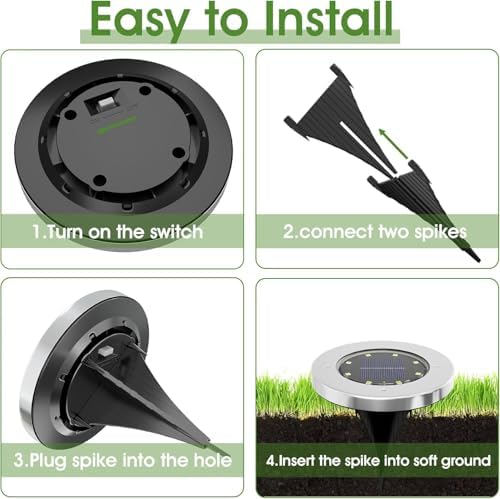 INCX Solar Lights Outdoor Waterproof, 16 Pack Solar Light for Outside, Garden Lights Landscape Lighting for Patio Pathway Lawn Yard Deck Driveway Walkway, Cold White