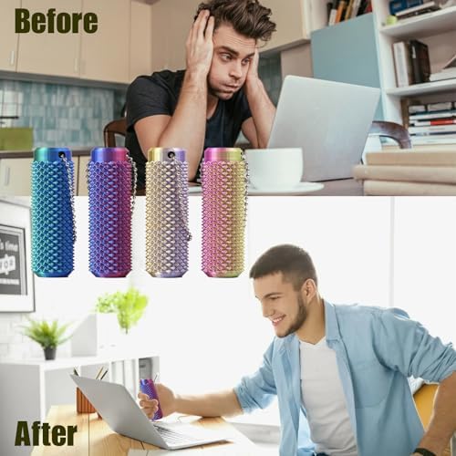 4Pcs Little Pain Ouchies Pain Stim Fidget, Portable Stim Tool, Pocket Mini Fidget Toy for Adults, 3D Printed Venting Key Pendant, Spiky Grippie Stim Keychain for Anxiety Relief, Novelty Gifts