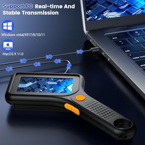 Microscope for Kids Adults - 3 Inch IPS Screen, Ahalfcit Digital Microscope, 500X Handheld Coin Magnifier, 3 Level LED Light, Compatible with Windows, Mac OS (Black)