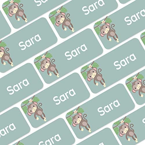 โ Personalized Name Labels for Kids (120) โ Waterproof & Durable Stickers for Clothing, School & Daycare Items - Exotic Animals