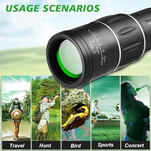 16X52 Mini Monocular Telescope High Powered for Adults, Birthday Gifts for Men Dad Him Husband Teen Boys, BAK4 & FMC Prism Scope for Birdwatching Outdoors Hunting, Cool Gadgets for Men