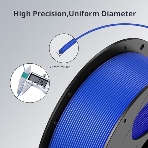 ANYCUBIC 3D Printer Filament PLA Bundle, PLA Filament 1.75mm Dimensional Accuracy +/- 0.02mm, 1KG Reusable Spool, Black+White+Gray+Blue, 4KG in Total
