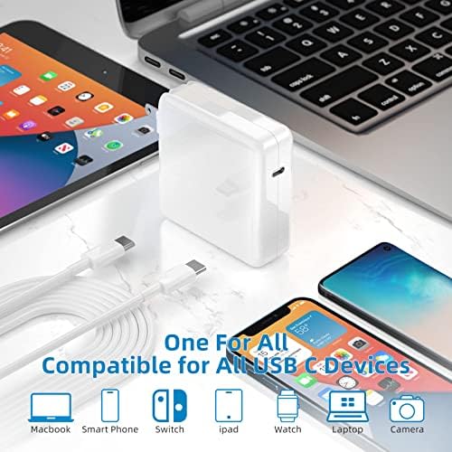Mac Book Pro Charger - 118W USB C Charger Fast Charger Compatible with MacBook Pro, MacBook Air, M1 M2 M3 M4, iPad pro, Samsung Galaxy and All USB-C Devices, 6.6ft Cable