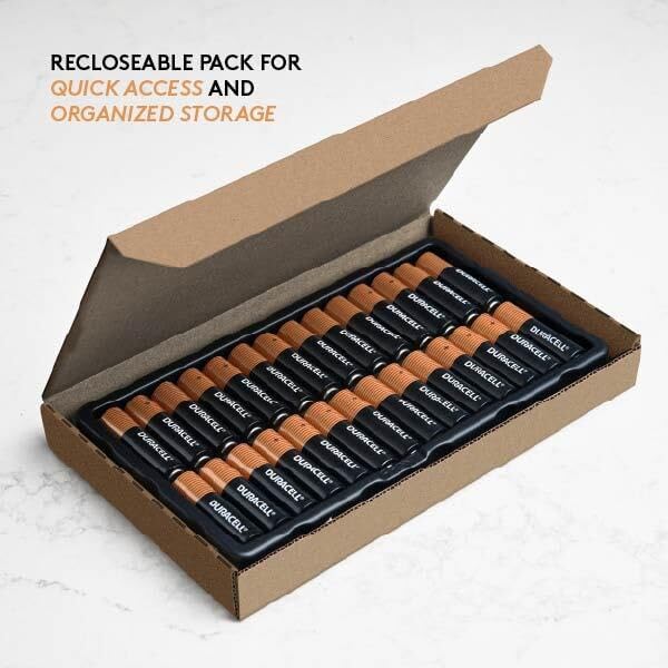 Duracell Coppertop AA Batteries with Power Boost Ingredients, 28 Count (Pack of 1) Long-lasting Alkaline Double AA Battery in Re-closable Pack for Quick Access and Organized Storage