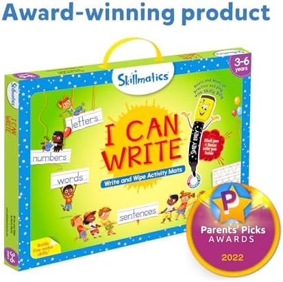 Skillmatics I Can Write - Reusable Preschool Learning Activities, Educational Toy and Game, Back to School Supplies, Gifts for Students, Kids, Toddlers Ages 3, 4, 5, 6