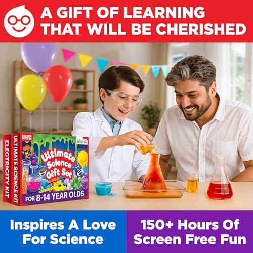 Doctor Jupiter Ultimate Science Gift Set of Science Kit, Electricity Kit for Kids Age 8-12 | Birthday Gifts for Boys & Girls of 8,9,10,11,12,13,14 Year Olds | STEM Learning & Education Toys