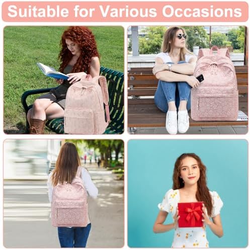 School Backpack for Teen Girls Bookbags Elementary High School Corduroy Laptop Bags Women Travel Daypacks