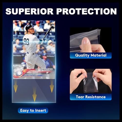 2000ct Card Sleeves for Trading Cards, Clear Penny Sleeves, Baseball Card Sleeve, Soft Sports Card Sleeve, Plastic Card Protector Fit for MTG Game Card Standard Cards