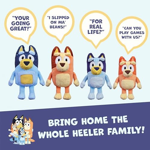 Bluey Sound Effects Talking Stuffed Plush, 13” Soft Musical Toys, Interactive Stuffed Animal with 9 Different Phrases, Musical Toys for Kids