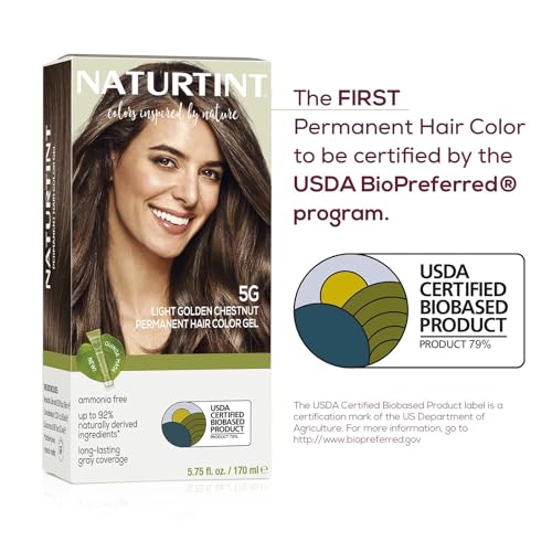 Naturtint 5G Light Golden Chestnut Permanent Hair Color (Pack of 6), Ammonia Free, Vegan, Cruelty Free, up to 100% Gray Coverage, Long Lasting Results (Packaging may vary)