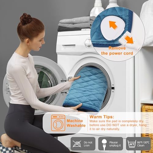 Weighted Heating Pad-Electric Heating Pads for Back,Neck,Abdomen,Moist Heated Pad for Shoulder,Knee,Hot Pad for Arms and Legs,Dry&Moist Heat & Auto Shut Off(Weighted Deepskyblue,12''×24'')