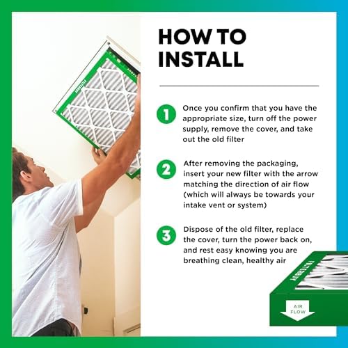 Filterbuy 20x20x1 Air Filter MERV 8 Dust Defense (6-Pack), Pleated HVAC AC Furnace Air Filters Replacement (Actual Size: 19.50 x 19.50 x 0.75 Inches)