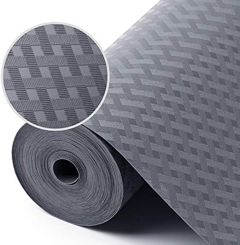 Shelf Liners for Kitchen Cabinets Refrigerator Liners Waterproof & Oil-Proof Kitchen Cupboard Liner Non-Slip Drawer Mats EVA Non Adhesive Fridge Liner for Shelves - Gray 11.8 x 236.2 Inches