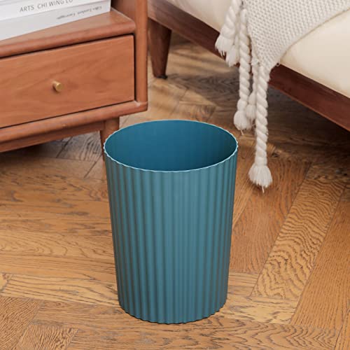JiatuA Small Trash Can Plastic Wastebasket Round Garbage Container Bin for Bathroom, Kitchen, Bedroom, Home Office, College Dorm, Teal Blue