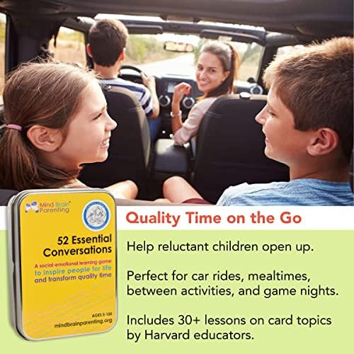 Mind Brain Emotion 52 Essential Conversations for Home, Therapy, Speech, School Classroom - Conversation Cards for Kids, Family, Teacher & Counselor to Build Growth Mindset & Communication Skills