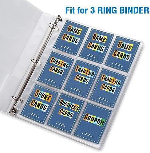 120 Pack 9 Pocket Page Protectors, Sooez Trading Card Sleeves for 3 Ring Binder, Baseball Cards Holder, Protective Pages Sheets for Binders Album, Fit for YuGiOh, MTG, Game, Business & Sports Cards