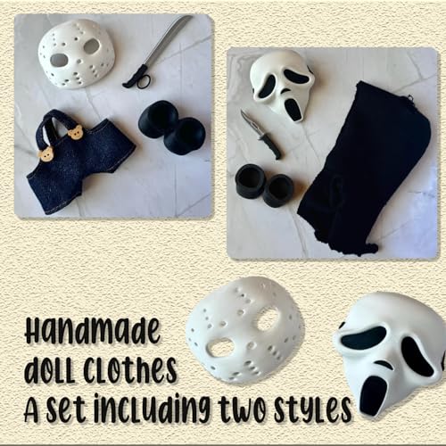 Two Sets Of 17cm Doll Clothes For Halloween Scary Mask Doll Accessories Cute Halloween Costumes For Dolls Create The Cutest 17cm Fashion Doll For Halloween