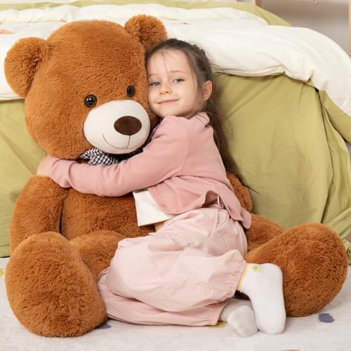 MaoGoLan Big Brown Jumbo Oversized Teddy Bear 47 inch Giant Stuffed Animal 4 Feet for Boy Baby Shower