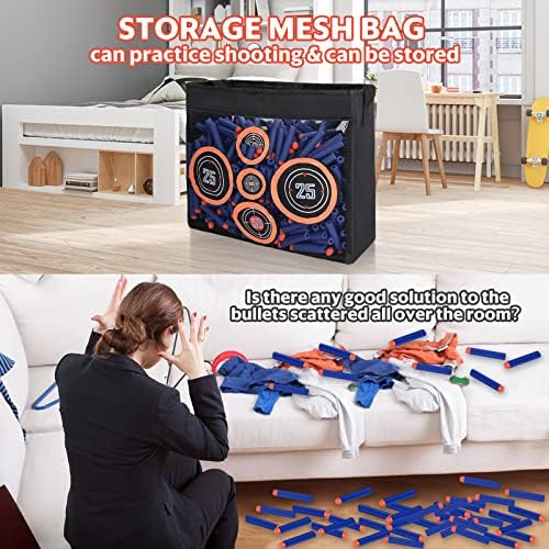 1000PCS Bullets Refill Darts Fit for Nerf N-Strike Elite Series Bulk Bullets Compatible for Nerf Party with Portable Shooting Practice Target Mesh Bag