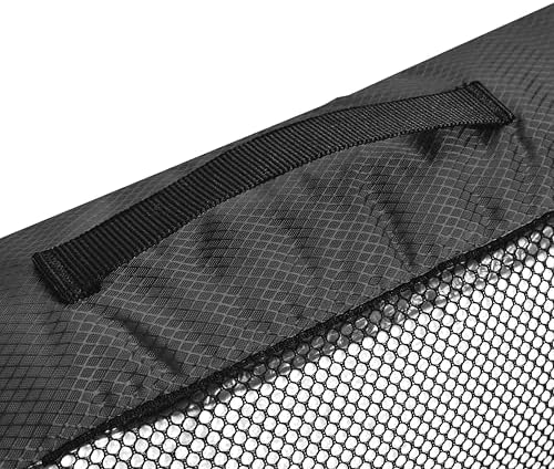Amazon Basics Large Packing Cubes for Travel, Packing Organizers, 4-Piece-Set With Double Zipper Pulls and Mesh Top Panel, 100% Durable Polyester, Black, 17.5"L x 12.8"W x 3.3"H