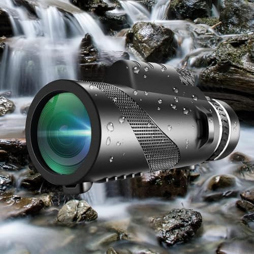 Monocular-Telescope 80x100 High Powered Monoculars High Definition for Adults High Powered with Smartphone Adapter Telescope Hunting Wildlife Bird Watching Travel Camping Hiking-Black
