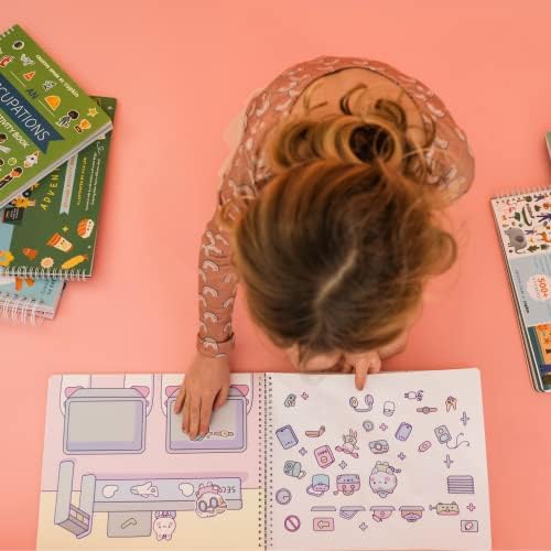 CUPKIN My First Trip Sticker + Coloring Book (500+ Stickers & 12 Scenes) Side by Side Activity Book Design, Fun Toddler Travel Essential Sticker Books for Kids 2-4, Great for Older Boys & Girls