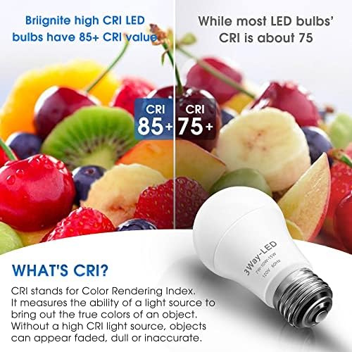 Briignite LED Light Bulbs, ๐๐๐๐ฒ ๐๐๐ ๐๐ข๐ ๐ก๐ญ ๐๐ฎ๐ฅ๐๐ฌ 50 100 150W Equivalent, Three Way A19 Light Bulbs E26 Medium Base, Daylight White 5000K, 500lm-1000lm-1500lm, 2Pack