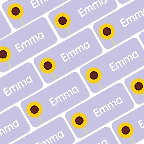 โ Personalized Name Labels for Kids (120) โ Waterproof & Durable Stickers for Clothing, School & Daycare Items - Flowers