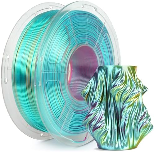 SUNLU Silk Triple Color Pla Filament, Silk PLA 3D Printer Filament 1.75mm, Shiny Silk Texture, Dimensional Accuracy +/- 0.02mm, 1KG Spool (2.2 lbs), PLA Silk Triple Color (Red Yellow Green)