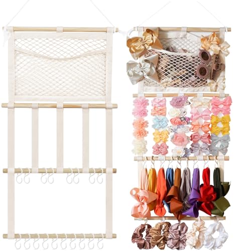 kangaroo Headband Holder Hair Bows Organizer,Large Capacity Bow Holder Hair Accessories Wall Hanging Organizer for Toddler Baby Girl Nursery Room Decor
