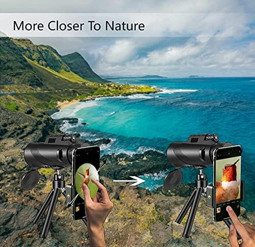 80x100 Monocular-Telescope High Powered for Smartphone Monoculars for Adults High Definition Monocular Telescope for Stargazing Hunting Wildlife Bird Watching Travel Camping Hiking