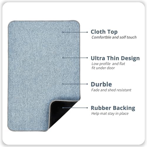 Bath Mat,Ultra Thin Bathroom Rugs,Rubber Bath Mats for Bathroom,No Slip Bath Rugs,Quick Dry,Machine Washable,Low Pile,Absorbent,Shower Outside,Sink,Home Decor Accessories.Blue,1'5"x2'3"(17x27inch)