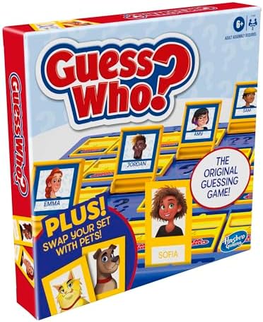 Hasbro Gaming Guess Who? Board Game, with People and Pets Cards, The Original Guessing Game for Kids, Ages 6 and Up (Amazon Exclusive)