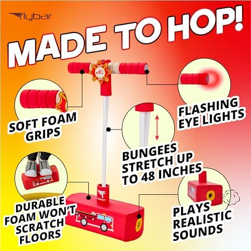 Flybar My First Foam Pogo Jumper for Kids Fun and Safe Pogo Stick for Toddlers, Durable Foam and Bungee Jumper for Ages 3 and up, Supports up to 250lbs