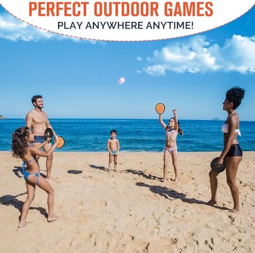 Toss and Catch Ball Outdoor Games: Kids Baseball Glove Toys for Sports & Outdoor Play - Outside Beach/Yard/Camping Games for Family - Birthday Gift for Boys Ages 3-12 (Upgraded 4-Pack)