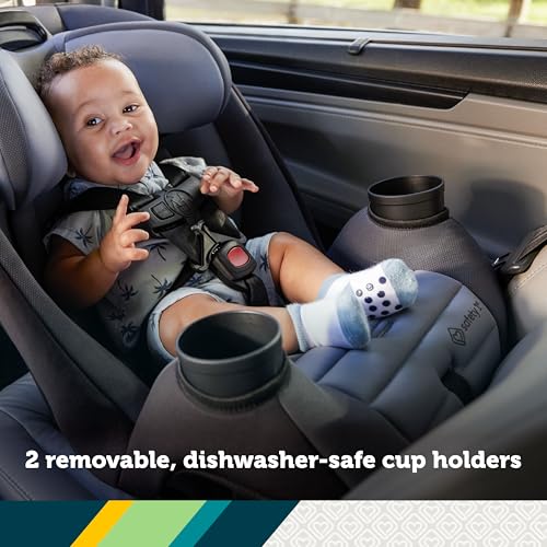 Safety 1st Ellaris 3-in-1 Convertible Car Seat, Slim Fit Design, Rear & Forward-Facing, 5-Position Headrest, 3-Across Fit, Travel-Friendly with Machine-Washable Seat Pad, London Blue