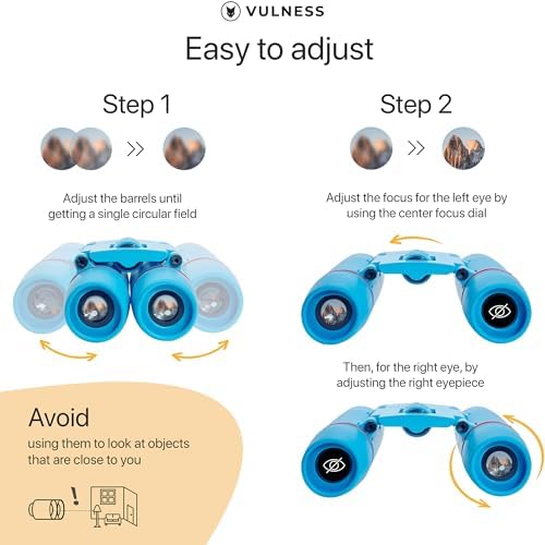 Small Binoculars for Adults and Kids | Cruise Ship Essentials Camping Bird Watching Travel Hiking Accessories Alaska Costa Rica Must Haves Packing List High Powered Mini Compact VULNESS (Blue, 8X21)