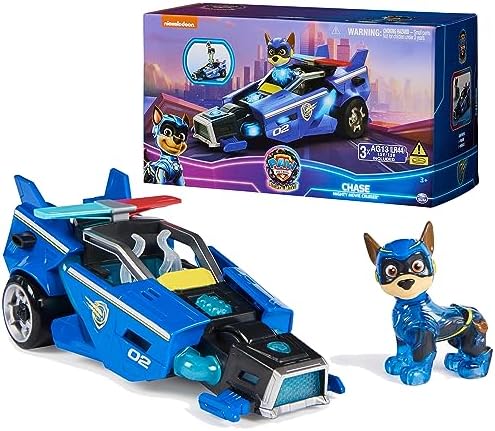 Paw Patrol: The Mighty Movie, Toy Car with Chase Mighty Pups Action Figure, Lights and Sounds, Kids Toys for Boys & Girls 3+