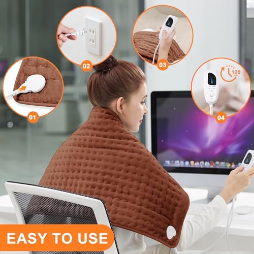 Heating Pad,Electric Heating Pads for Back,Hot Heated Pad for Abdomen,Shoulder,Knee,Multiple Temp and Auto Shut Off