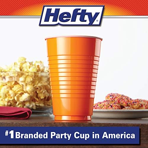 Hefty Party On Disposable Plastic Cups, Assorted, 16 Ounce, 100 Count (Pack of 2)