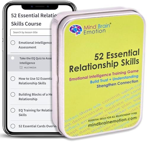 52 Essential Emotional Intelligence Training - Relationship Skills Card Game for Empathy, Trust Building Activities, Conversation Starters, Team Icebreaker Tools - by Harvard Researcher