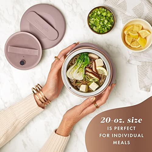 Crock-Pot 20-Ounce Electric Lunch Box, Portable Food Warmer, Blush Pink | Perfect for Travel, Car, On-the-Go | Spill-Free, Dishwasher-Safe