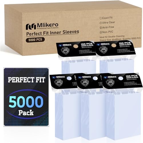 5000 Pack Card Sleeves, Perfect Fit Inner Sleeves Ideal for Double-Sleeving, Trading Card Sleeve Compatible with MTG, TCG, Gaming Cards