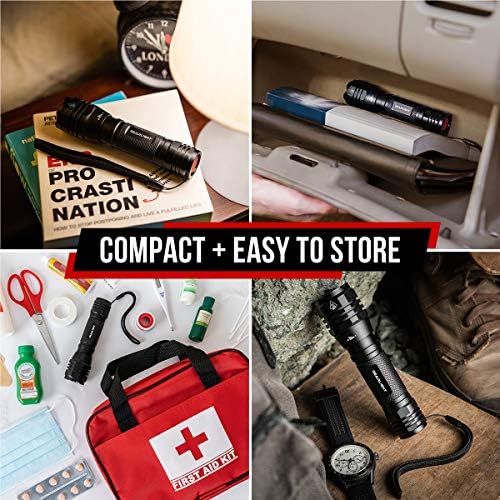 GearLight S1050 LED Flashlight High Lumens - for Camping, Hiking, Dog Walking - Powerful Emergency Flashlights with 3 Modes for Outdoor Use - Bright Flashlight - 2 Pack, (Batteries Not Included)