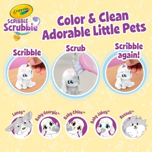 Crayola Scribble Scrubbie Baby Pets Nursery, Baby Animal Toys for Toddlers & Kids, Gift for Girls & Boys, Ages 3, 4, 5